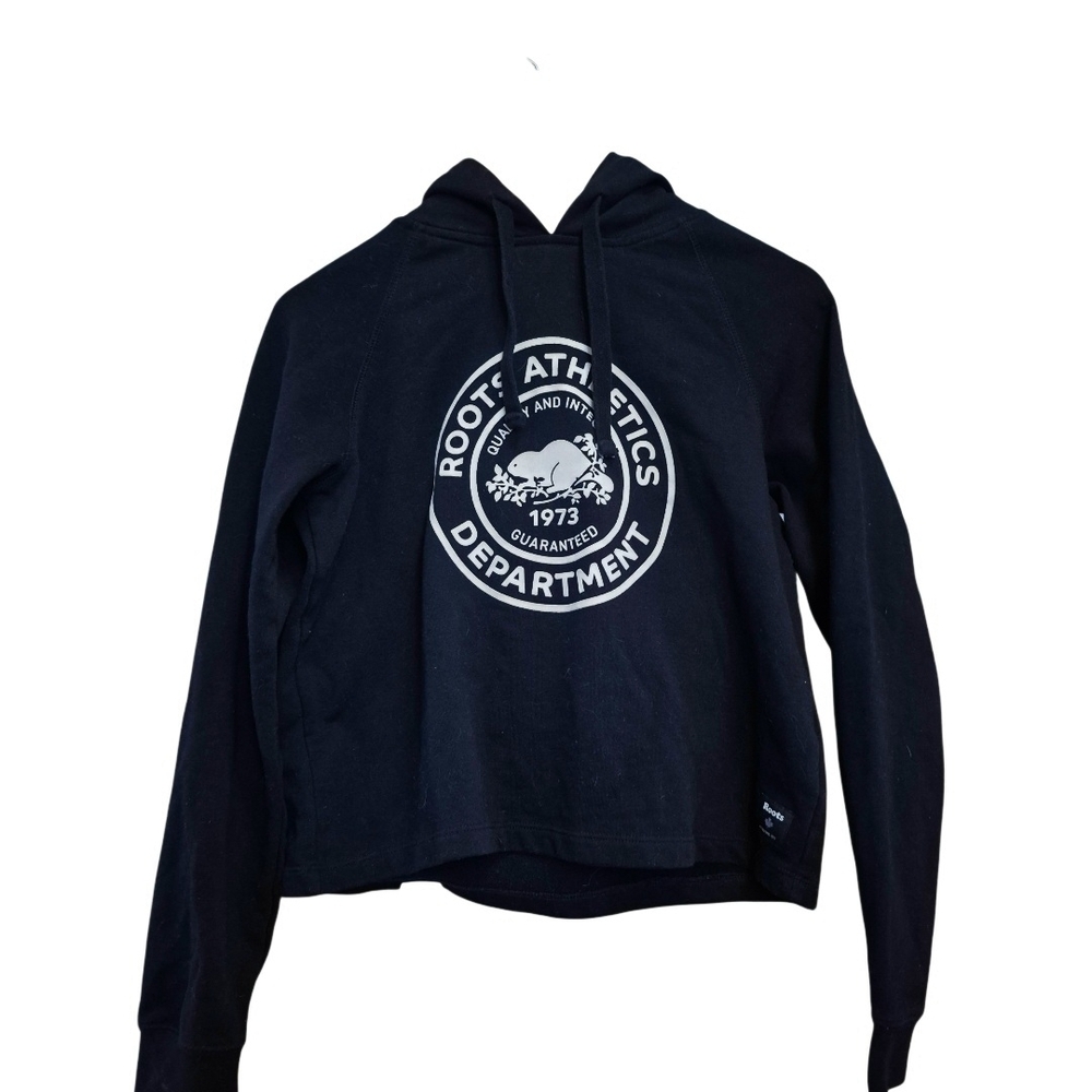 Roots Black Cropped Hoodie, Small